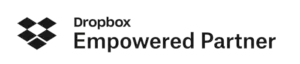 8Dropbox Empowered Partner-logotyp i svart på transparent bakgrund.