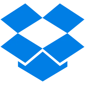 Blå Dropbox-symbol som visar molnbaserad filhantering