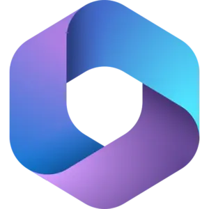 Microsoft 365 Copilot-symbol i blå och lila färgtoner