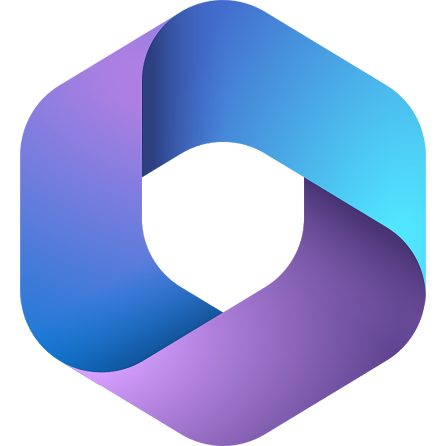 Microsoft 365 Copilot-symbol i blå och lila färgtoner
